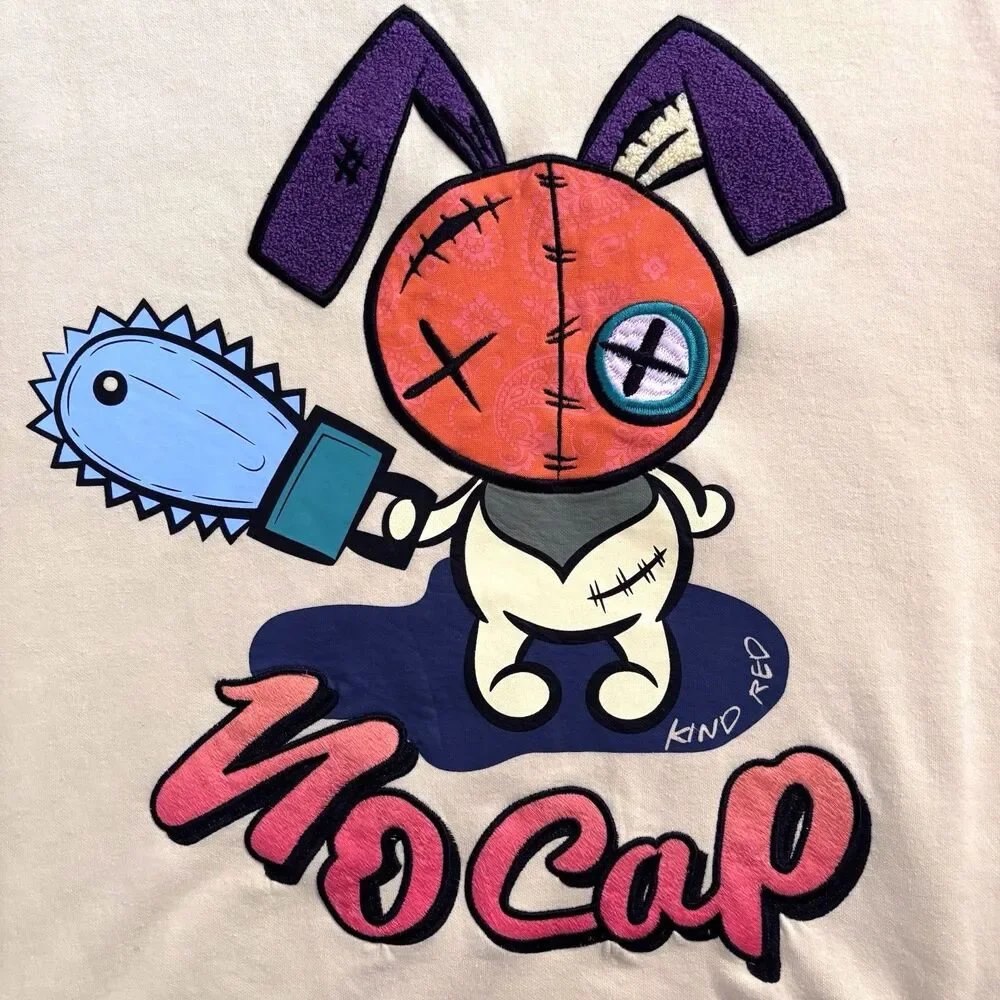 Kindred No Cap Sz M Embroidered Graphic Sweatshirt Rabbit Streetwear Urban Edgy